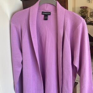 Domain  Lavender Ribbed Knit Cardigan